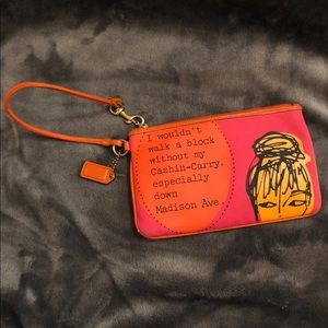 Coach oink wristlet with coin pouch